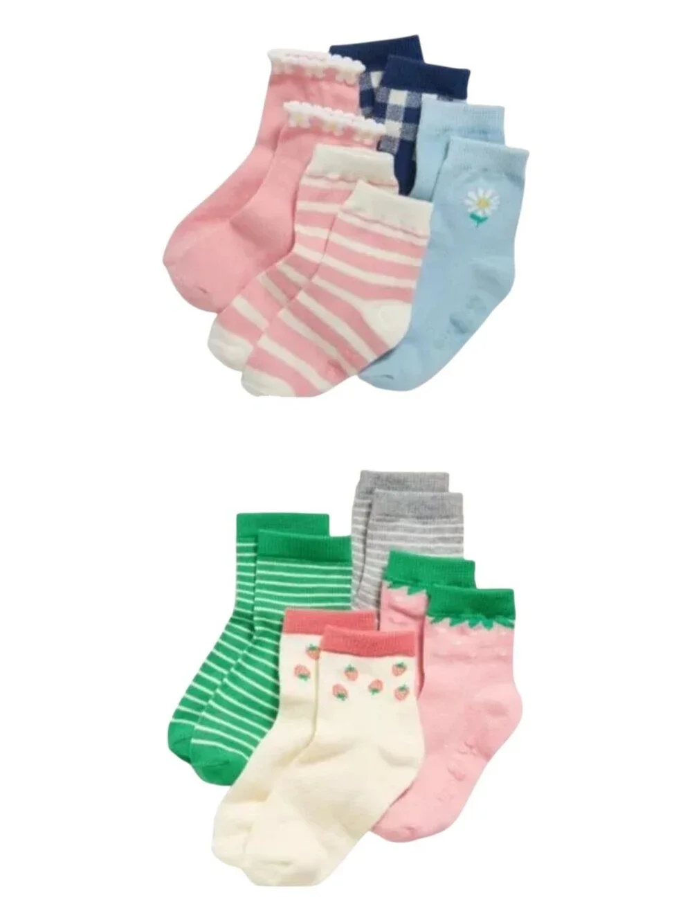 Old Navy Toddler Girls Crew Socks Size 2T-3T 8 Pairs New